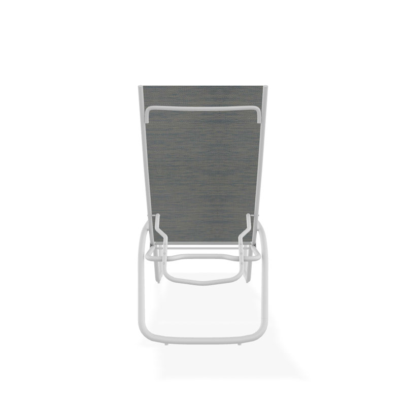 Outdoor Rust-Resistant Metal Chaise Lounge, Textured White, Reflection