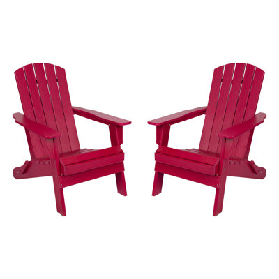 Marina Weather-Resistant Foldable Outdoor Adirondack Chair (Set of 2)