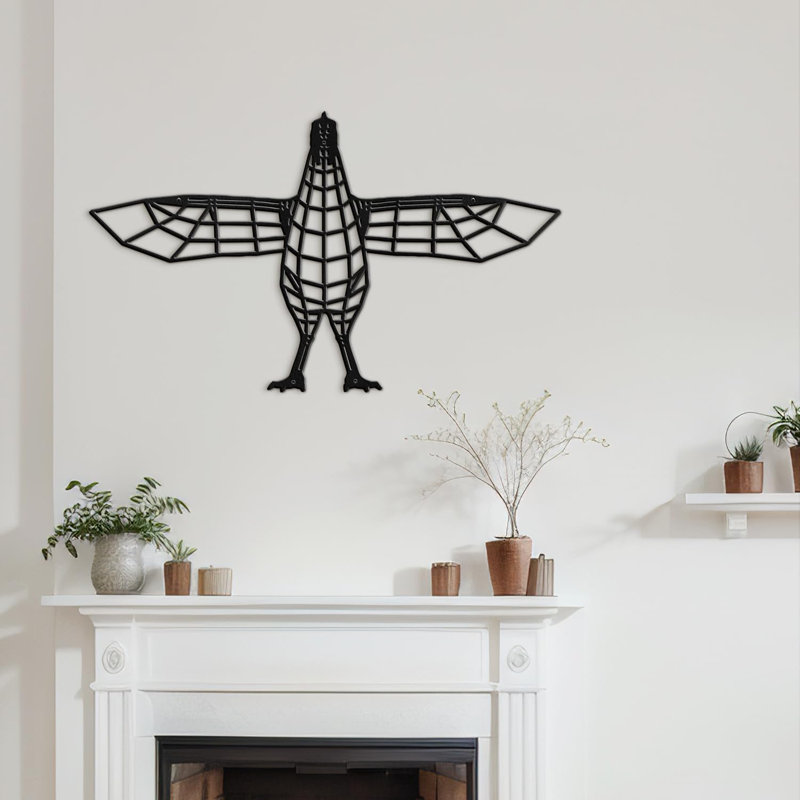 Décoration murale en métal, H 24 po x l 36 po x P 0,05 po, Noir