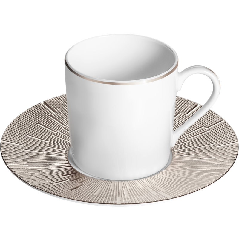 Infini Porcelain Saucer, Platinum