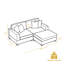Canapé modulaire rembourré 3 pièces en velours côtelé vert avec dossier coussiné et repose-pieds amovible-1000183321-905443830