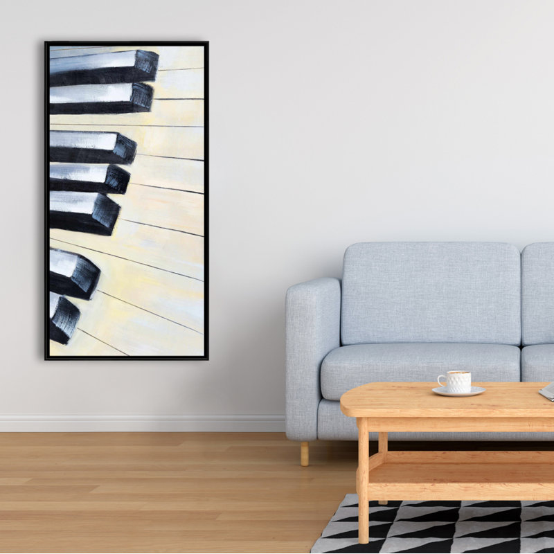 Piano closeup - 24"x48" Framed canvas