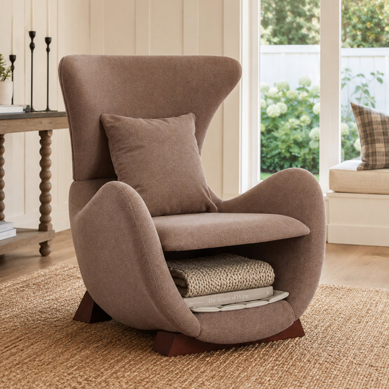 Chaise d'appoint moderne pour animaux de compagnie avec siège incurvé et coin caché pour la chambre à coucher et le coin lecture