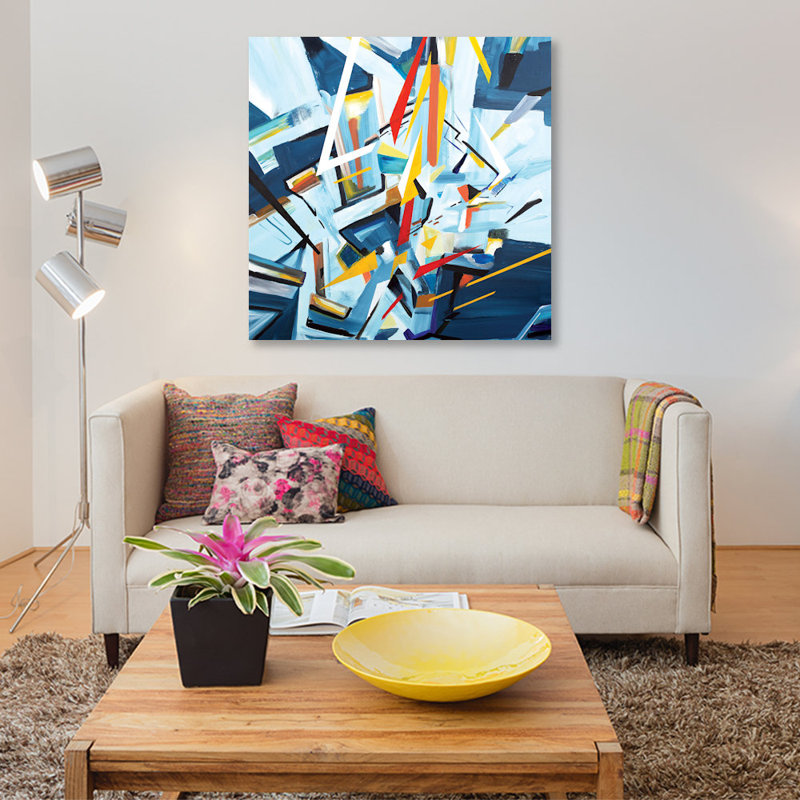 « édifices », impression sur toile, H 26 po x l 26 po x P 1,5 po, Pas de tapis, Toile tendue