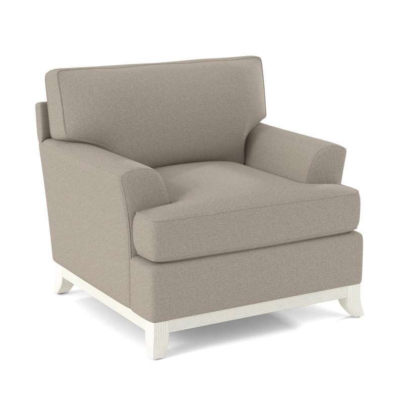 Fauteuil large Oaks Way, Tissu beige performant; 0851-73, Blanc givré