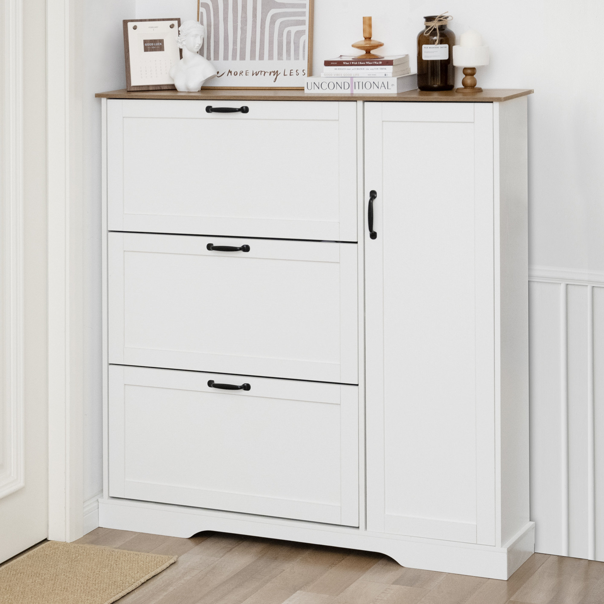 Rebrilliant 28 Pair Large Shoe Storage Cabinet with Adjustable Shelves  Reviews Wayfair