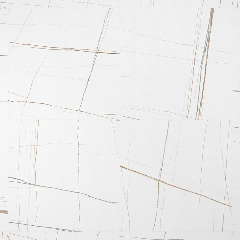 Minera 48X48 Marble Look Polished Porcelain Tile, Blanco White