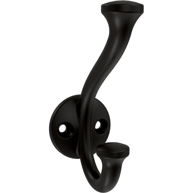 Franklin Brass Casual Farmhouse Coat and Hat Wall Hooks in Nickel (5-Pack), Matte Black