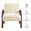 Lunet Faux Shearling Accent Armchair In Ecru-585063378