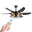 Ventilateur de plafond moderne noir avec lumière, vitesse réglable pour le salon, la chambre à coucher, la salle à manger (silencieux / 6 vitesses / réversible / moteur à courant continu) (ampoule non incluse)