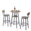 Tabouret de bar rond avec tablette, tabouret rembourré avec dossier-642176326-642176327