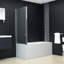 Jent 1200mm W x 1300mm H Folding / Bi-Fold Semi-Frameless Tub Door with Clear Glass