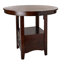 Contemporary Dining Room Counter height 5pc Dining Set Round Table w Leaf & 4x Side Chairs Dark Rosy Brown Finish Solid wood