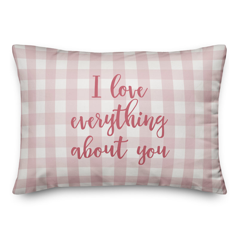  Coussin décoratif «I Love Everything About You», Rose