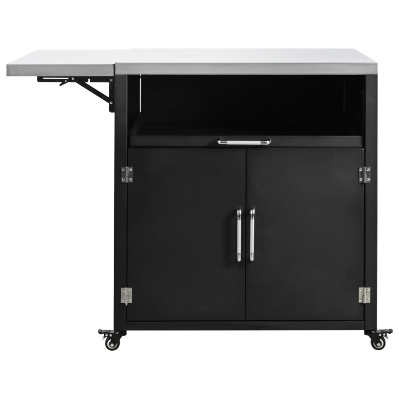 Armoire d'extérieur polyvalente avec surfaces de travail pliables et extensibles