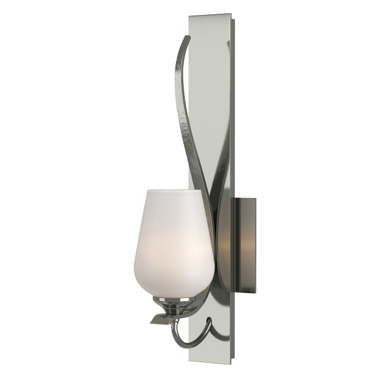 Flora 1 - Light Dimmable Armed Sconce, Sterling, Opal White