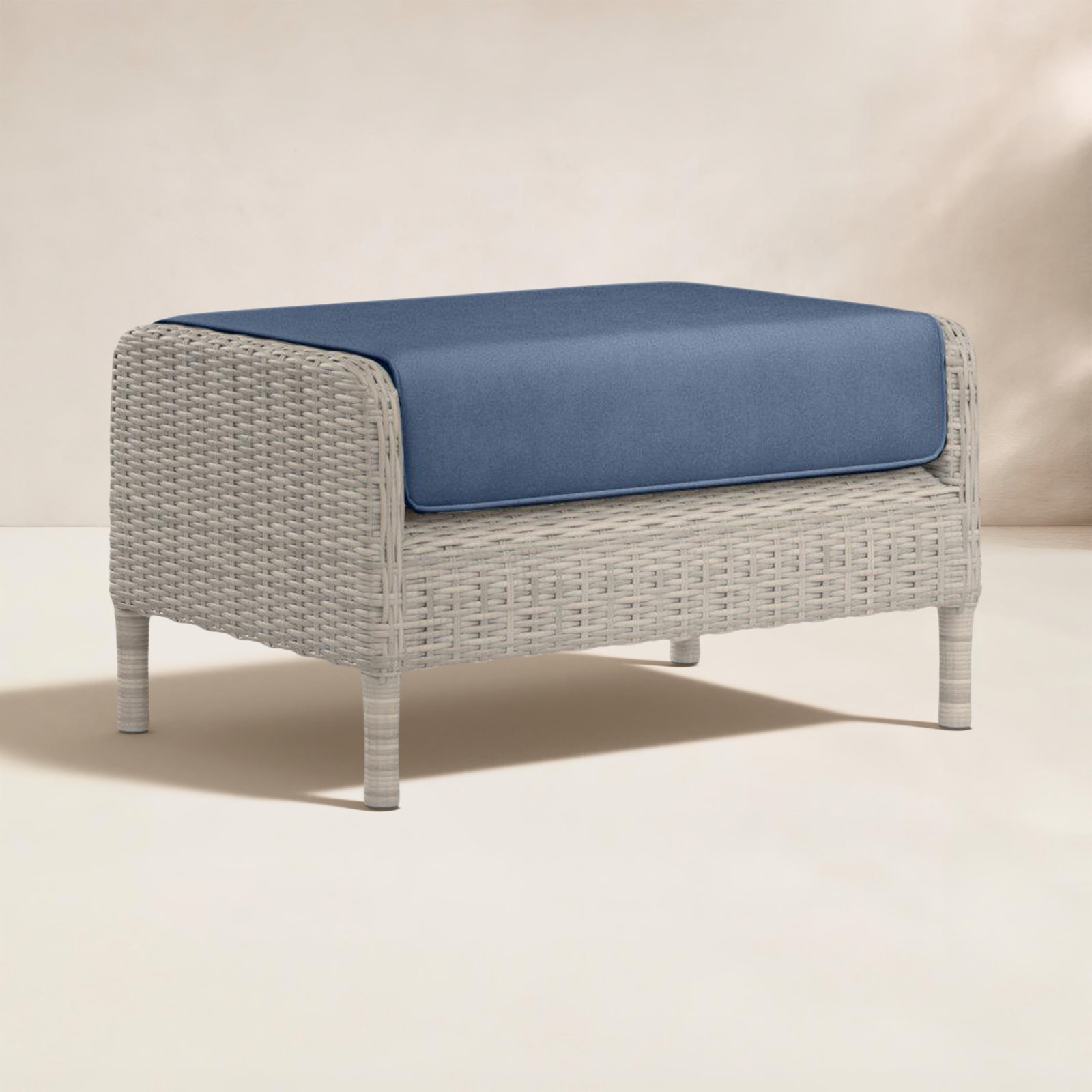Manhattan Sunbrella® Patio Ottoman, Spectrum Carbon Sunbrella® Plainweave