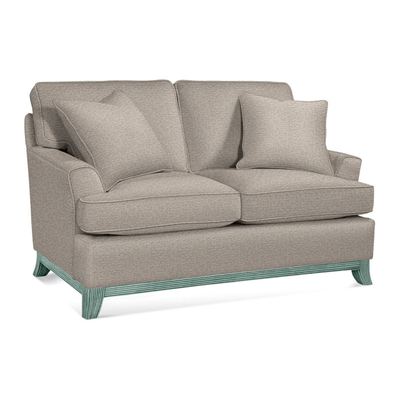 Oaks Way Upholstered 60'' Loveseat, Beige Performance Fabric; 0851-73, Flax