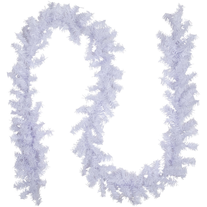 Guirlande de Noël canadienne, H 10 po x L 1200 po x P 10 po, Blanc