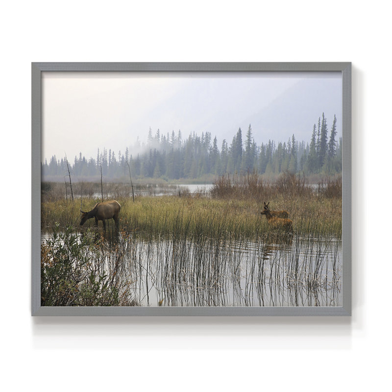 Out With The Twins -Framed Print - Restickable, Grey, 16" H x 20" W