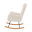 Chaise berçante en tissu blanc cassé Teddy