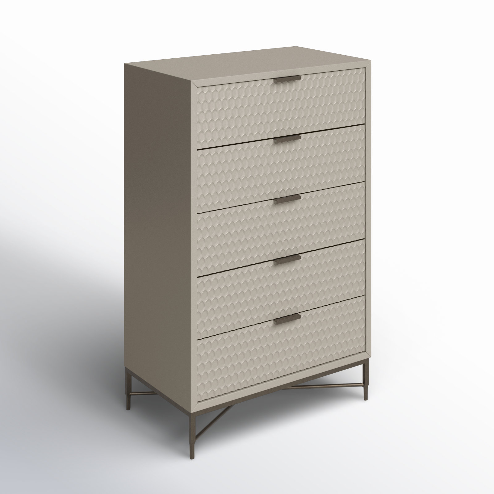 Capra 30" W 5-Drawer Wood Standard Dresser, Cement Gray