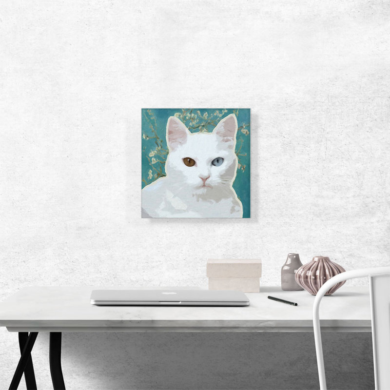 Angora Cat Breed - reproduction d'art sur toile tendue, H 12 po x l 12 po x P 1,5 po