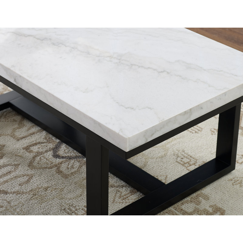 Anagabriel Marble Top Coffee Table, White