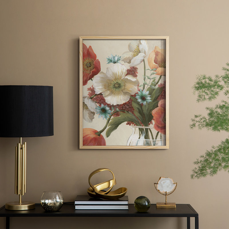 «Poppy Time II», reproduction encadrée - bois massif, Naturel, H 11 po x l 9 po
