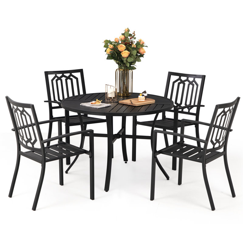 Alyah 4 - Person Patio Dining Set with Round Table