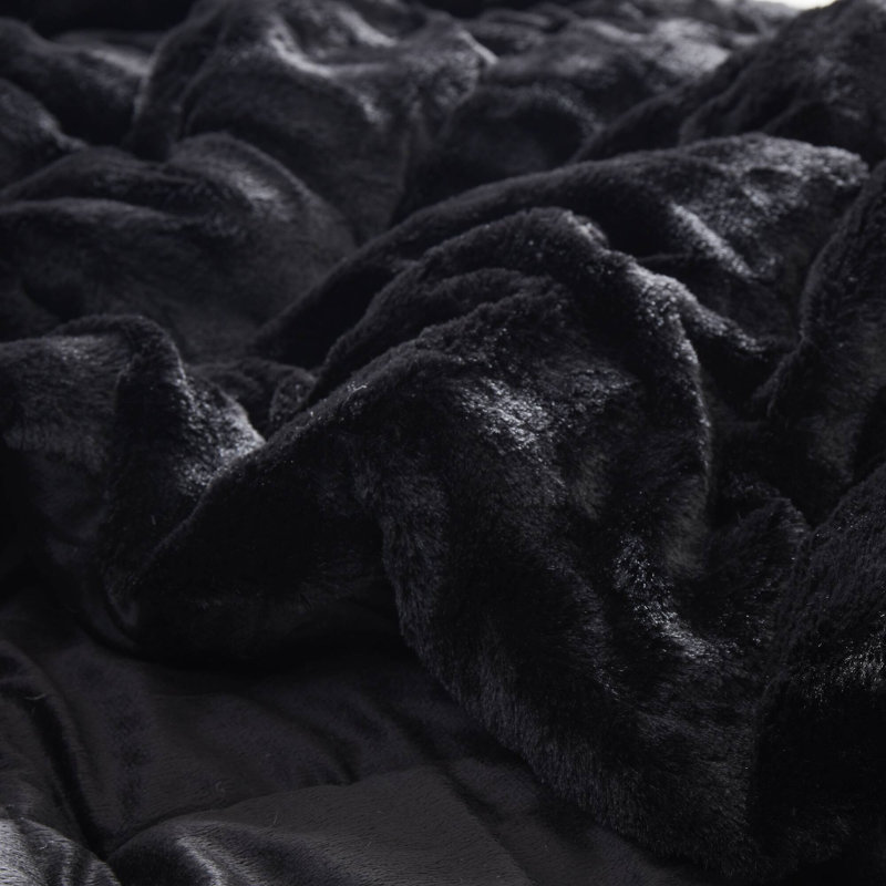 Soft Bedding Sets, Twin XL Comforter + 1 Standard Sham, Black