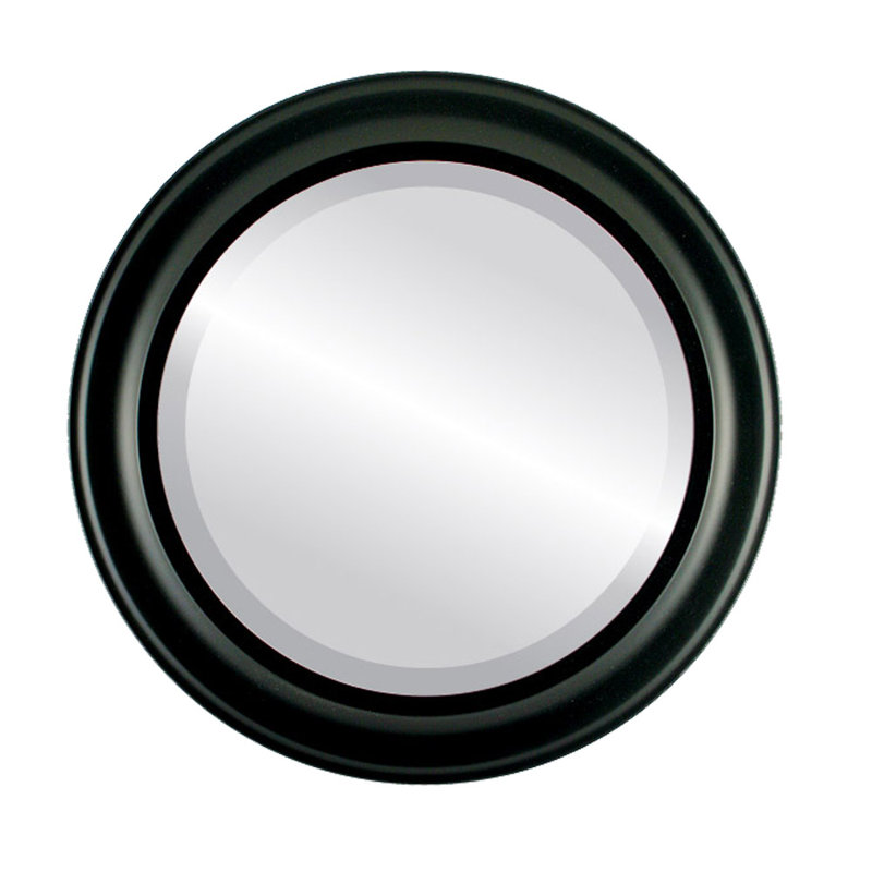 Witham Round Mirror, 27" H x 27" W, Matte Black
