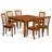 7 Piece Kitchen Table Set Consist of a Square Dining Table with Butterfly Leaf and 6 Dining Room Chairs, Saddle Brown-1086332746