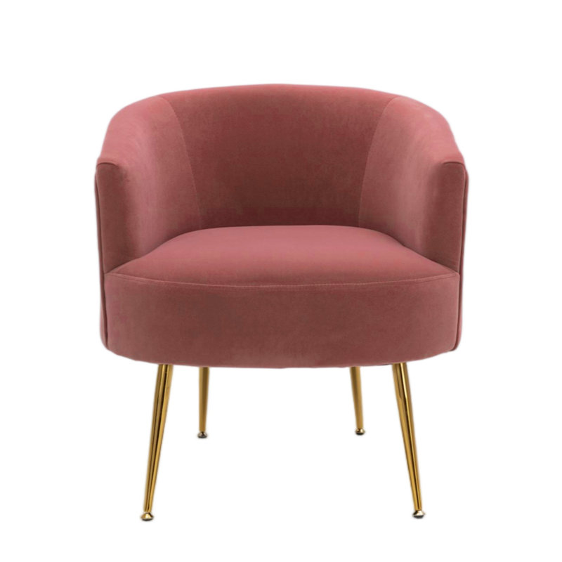 Lyela Upholstered Accent Chair, Pink Velvet