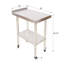 Table de préparation en acier inoxydable, table de travail en métal robuste d'une capacité de charge de 440 lb avec tablette inférieure à dosseret réglable et 4 roulettes, poste de travail commercial pour le restaurant de cuisine