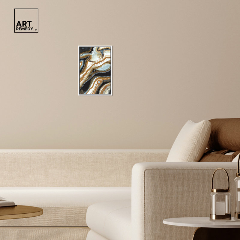 Black and Gold I, 16" H x 11" W, White Framed