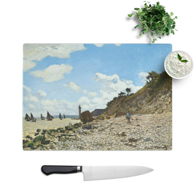 The Beach at Honfleur by Claude Monet Chopping Board