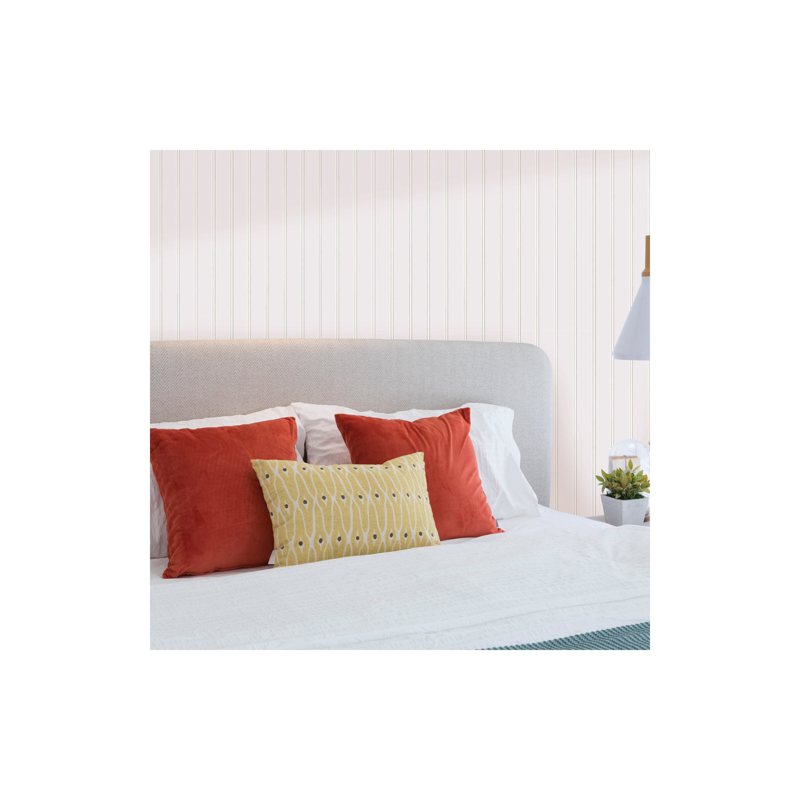 Beadboard Peel and Stick Wallpaper, White