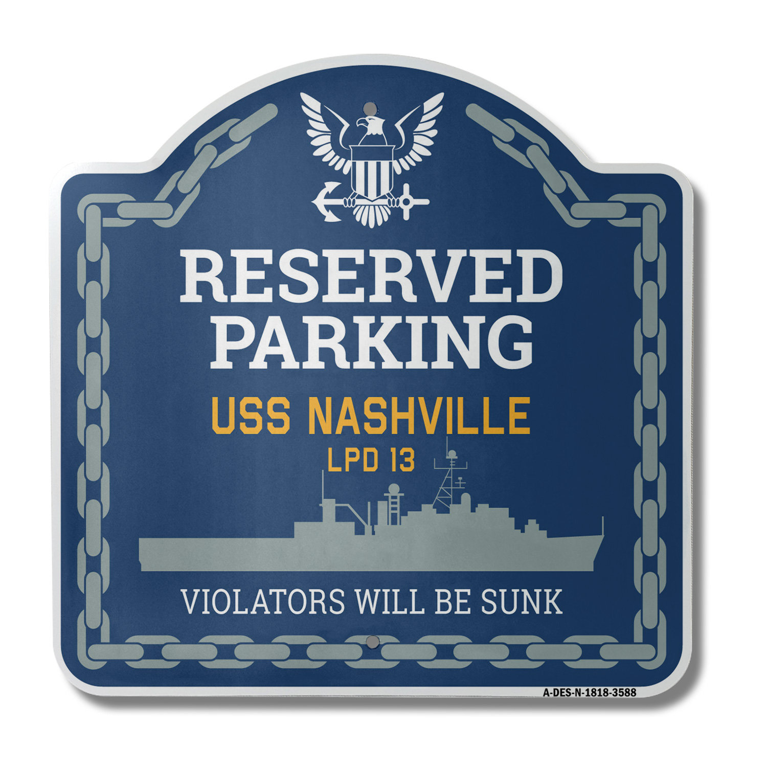 SignMission USS Nashville LPD 13 Heavy-Gauge Aluminum Architectural ...