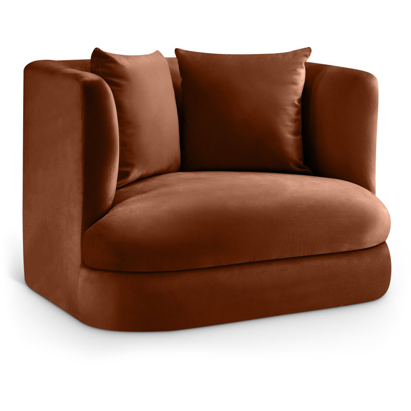 Chaise en velours Ethalind, Velours cognac