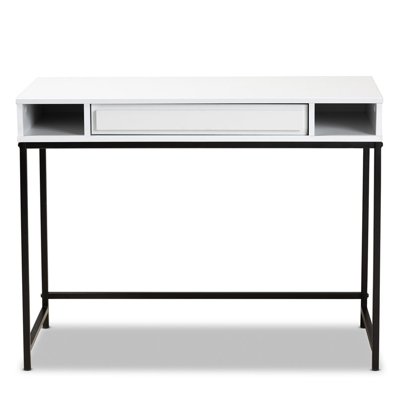 Metal Base Writing Desk, White