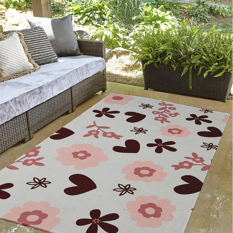 Altom Chenille Floral Indoor Rug, Round 5'