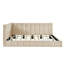 Structure de lit de jour double rembourrée pleine grandeur - beige, velours-425801761