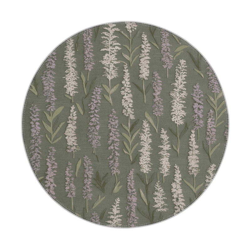 Tapis d'intérieur et d'extérieur brun Botanical, Rond 5 pi