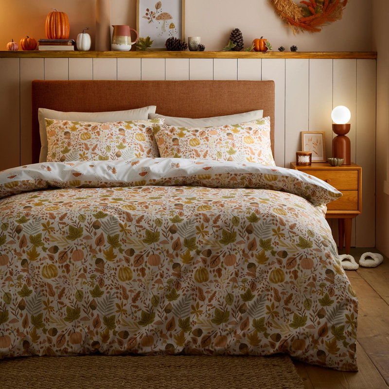 Cotton Blend Floral Duvet Cover Set with Pillowcases Included, Super King Duvet Cover + 2 Standard Pillowcases