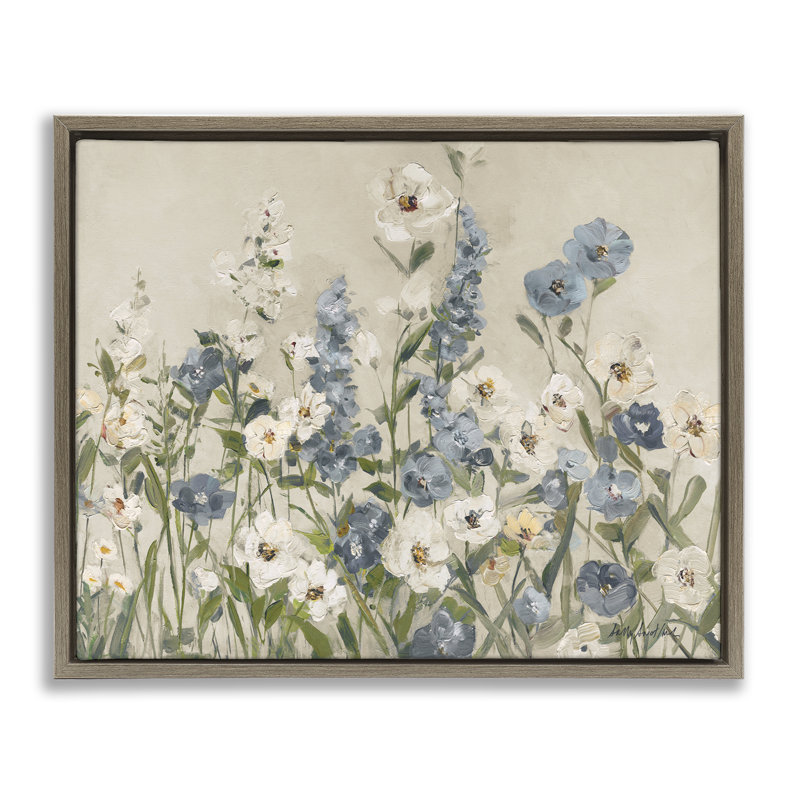 Garden Blossoms, 25" H x 31" W, Montalcino Elm Floater Frame