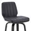 Tabouret de bar pivotant 26 po en similicuir gris et bois noir