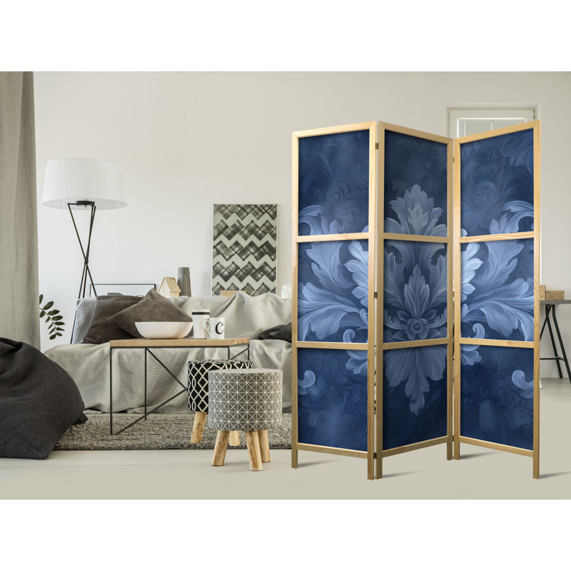 171cm H Solid Wood Folding Room Divider, 171cm H x 135cm W x 1.2cm D, 3