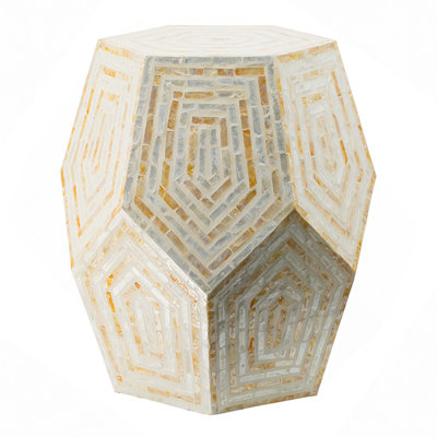 18X18x21" Hexagonal Capes Capiz Stool