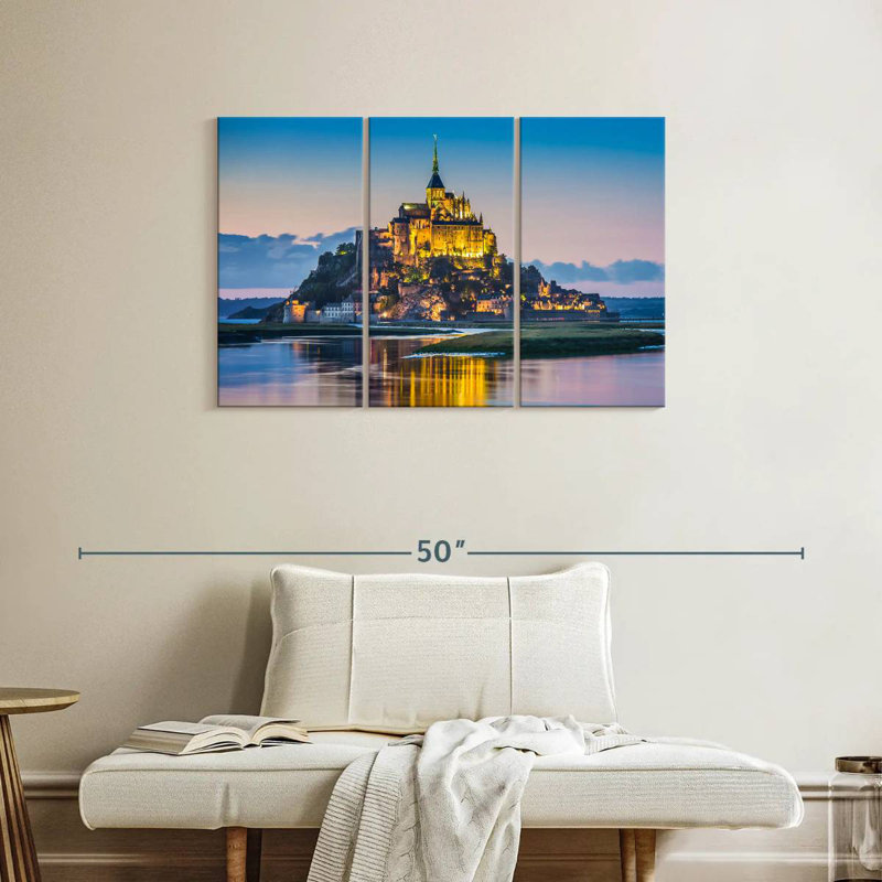 Adella Mont Saint Michel, tombée de la nuit, H 24 po x l 38 po